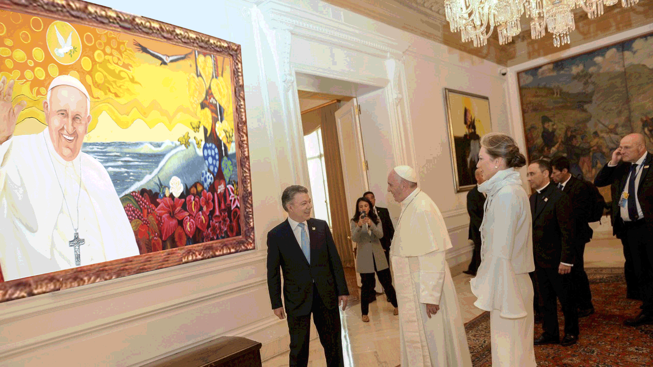 cuadro del papa y esposa copia