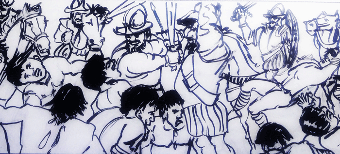 españoles matando indios