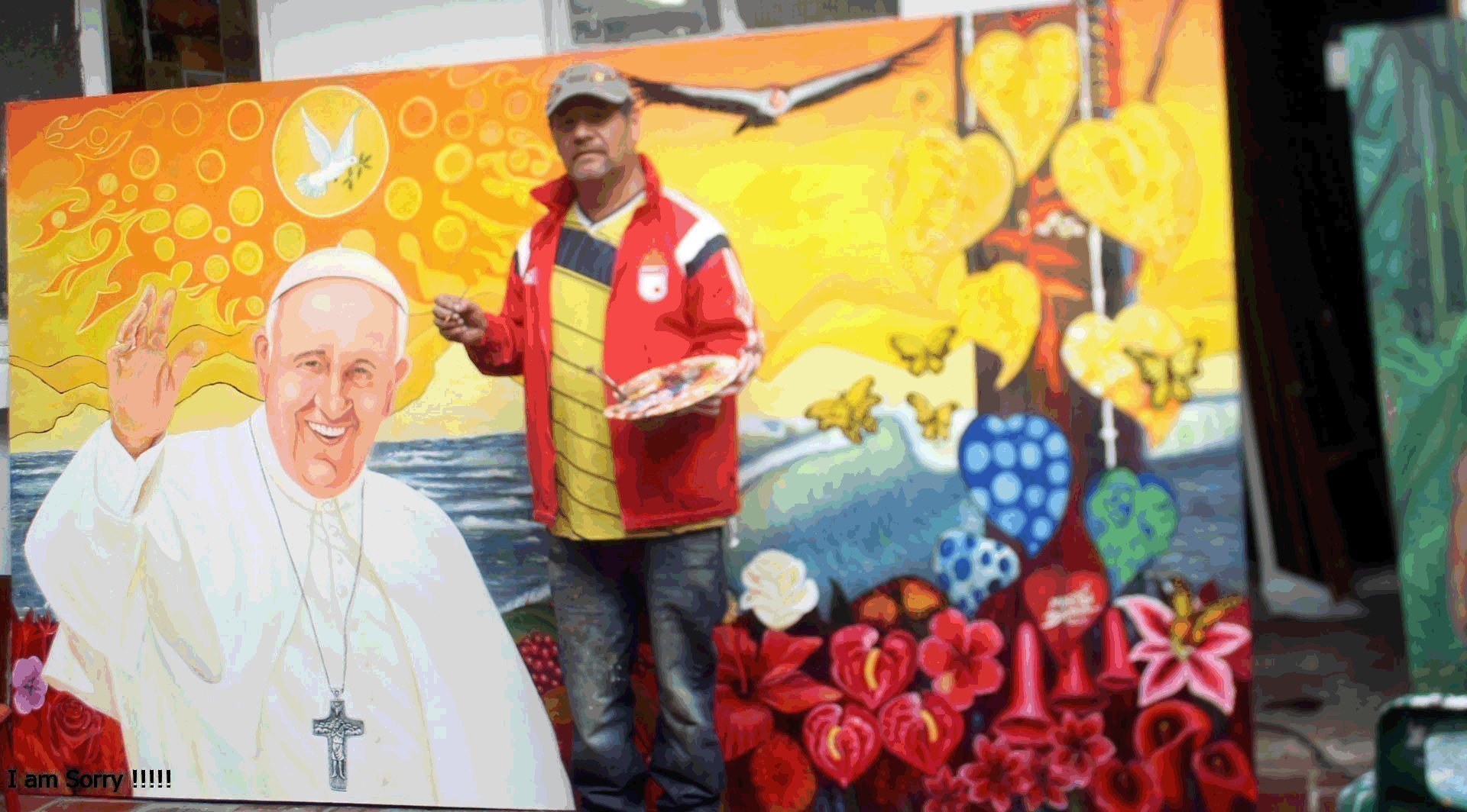 martin pintando el papa