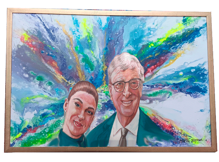 pintura bill gate y su hija