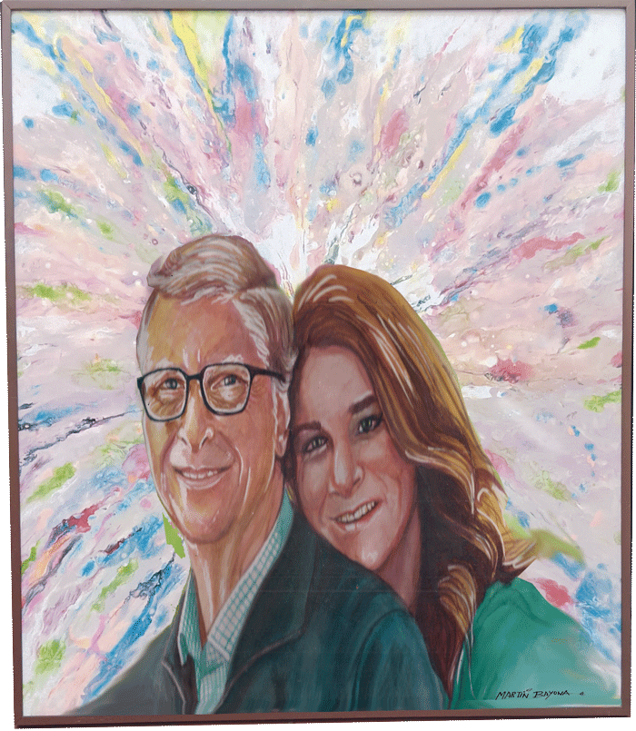 píntuira bill gate y su espósa